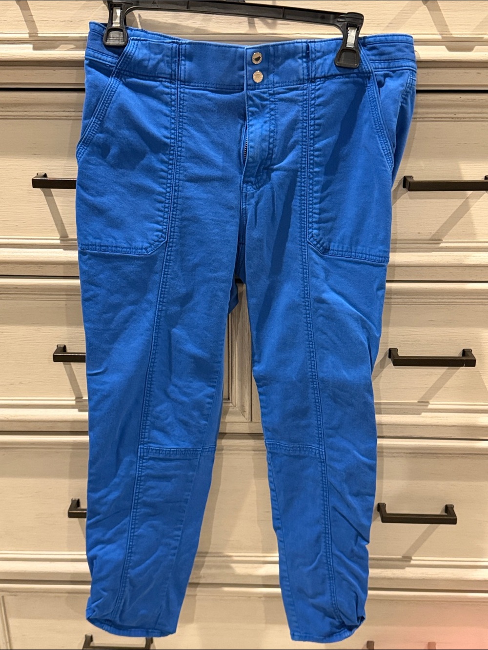 White House Black Market Bright Blue Cropped Utility Pants